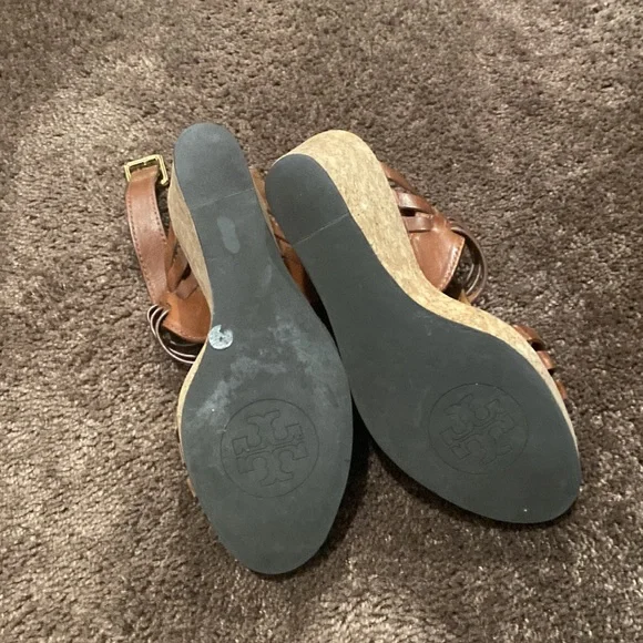 Tory Burch Brown Wedges size 8.5 - Picture 3 of 4